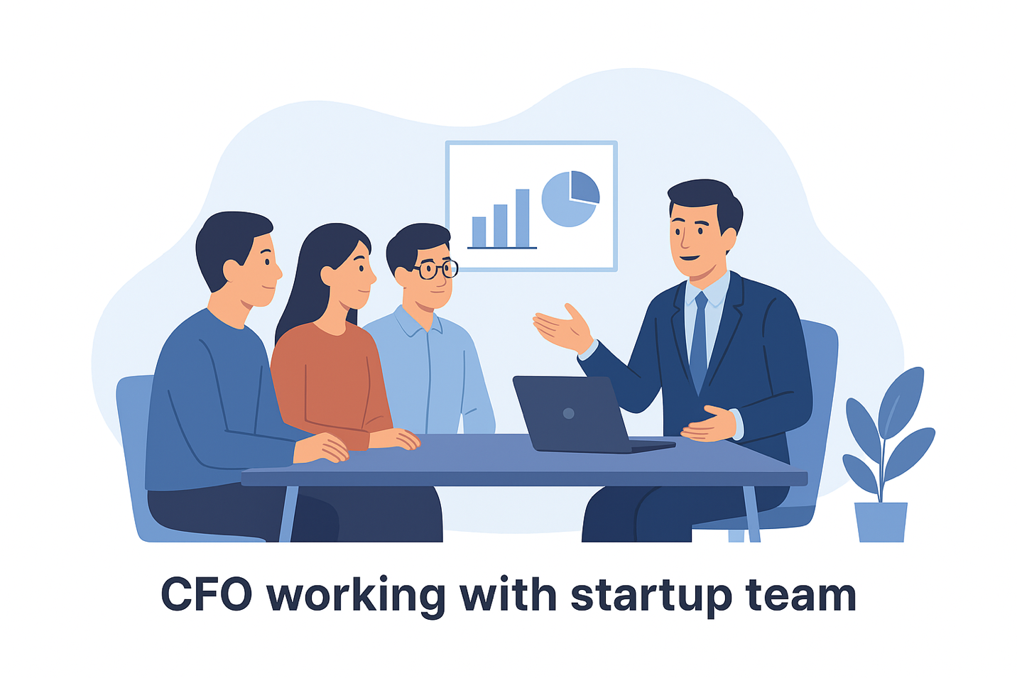 CFO working with startup team